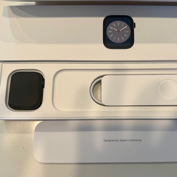 Apple Watch Series 8, Cellular, 45mm M/L, Midnight Aluminum Band, Original Boxes - Picture 2 of 6